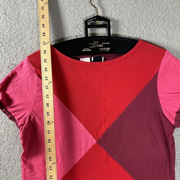 Helly Hansen T Shirt Womens Size XL Diamond Pattern Harlequin Red Pink Boat Neck - Picture 4 of 10